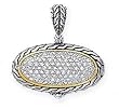 925 Silver, 14k Yellow Gold Vermeil & CZ Pendant