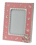 Enamel Picture Frame With Swarovski Crystal Bear - Pink