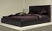 Designer Lederbett / Leder Tex Bett 180 x 200 braun, Textilleder mit Holz-Rahmen inkl. Lattenrost - Design Möbel Betten 2010