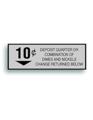 Office Product: Restoration Decal - For Generic Pepsi Coke Style Vintage Soda Pop Soft Drink Vending Machine Coin Slot - 10 Cent - 1.5 x 4.5 inch - Solar Graphics USA