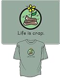 Life is Crap Humorous Dog Poop T-Shirt ... Large
