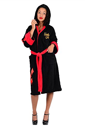 DC Comics Harley Quinn Bombshell Ladies Fleece Robe (One Size) Black