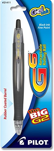 Pilot G6 Gel Pen - Pen Point Size: 0.7mm - Ink Color: Black - Barrel Color: Black - 1 Each