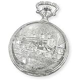 Solid Sterling Silver Railroad Pocket Watch from Euro Geneve 
