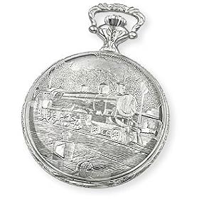Solid Sterling Silver Railroad Pocket Watch from Euro Geneve