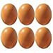 6Pcs Wooden Faux Fake Eggs, Children Play Kitchen Game Food Toy - Log Color