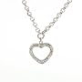 14k White Gold Diamond Heart Anklet