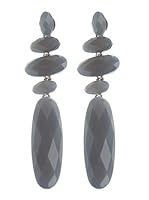 Lagrimas Negras Pendientes Cherokee Plateado