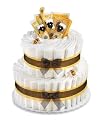 Burt's Bees Themed Two Tier Baby Diaper Cake Gift Basket Baby Shower Centerpiece