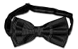 BOWTIE BLACK Stripes Woven Men's Bow Tie for Tuxedo or Suit
