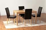 Oakmere Dining Set Four Expresso Brown Chairs