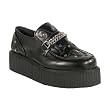 2 Inch Mens Platform Shoes Chained Veggie Creeper Shoe Punk Rockabilly Black Red