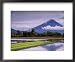 Mount Mayon Active Volcano Rising Above Rice Fields., Mt. Mayon, Albay, Philippines, Bicol Styles Framed Art Poster Print by John Pennock, 22x18
