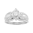 14K White Gold Diamond Wedding Set - 0.37 Ct.
