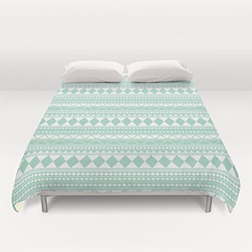 Mint Green Tribal Microfleece Duvet Cover