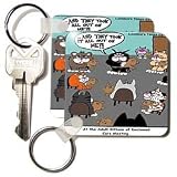 Londons Times Funny Cat Cartoons - 12-Step Cat Programs - Key Chains
