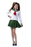 Mtxc Women's Inuyasha Cosplay Kagome Higurashi Winter Uniform Kid Size Large Green
