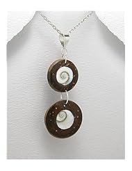 Coconut Wood Pendant Necklace In Sterling Silver