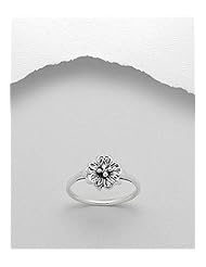 Flower Ring In 92.5 Sterling Silver