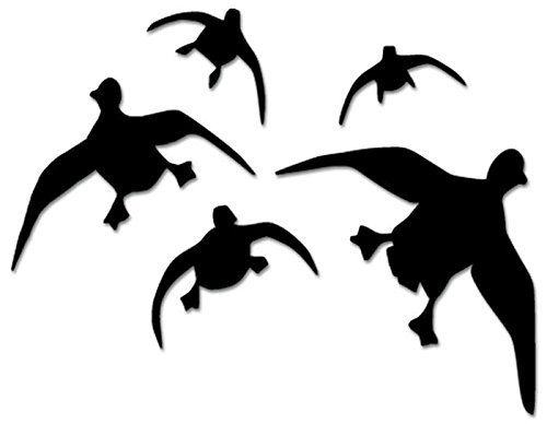 Ducks Geese Flying Hunting Vinyl Decal Sticker For Vehicle Car Truck Window Bumper Wall Decor - [10 inch/25 cm Wide] - Gloss WHITE Color
