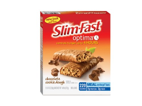 Slim-Fast Optima Meal Bar, Chocolate Cookie Dough, 1.97-Ounce Bars in 12-Count Boxes