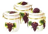 GRAPES AIRTIGHT 3 Canisters Set 3-D Wine Grape *NEW!!*