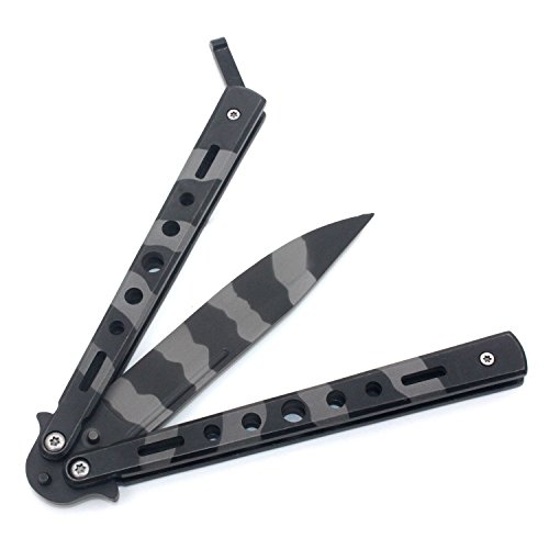 PANOVO V90 blunt blades - Martial Arts Performing Dedicated Tiger Stripe Trainer Tool(not have a sharp tip&blunt blades)