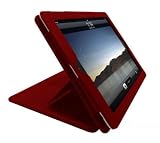 Apple iPad 2 PU Red Leather Advanced Luxury Case/Cover with Magnetic Wake Feature
