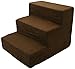 Best Pet Supplies 3-Step Foam Pet Stairs/Steps, 18 by 15 by 13-Inch, Dark Brown Suede