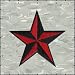 3 Inch Nautical Tattoo 3D Star Embroidered Iron On Applique Patch FD - Red & Black S3A