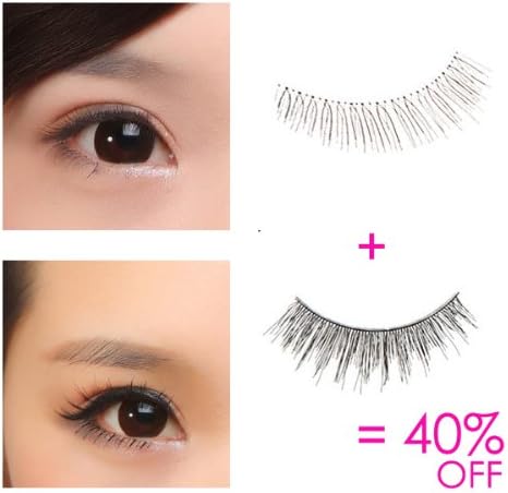 Unilashes One Set Including One Pair Synthetic False Lashes and One Pair Human Hair Lashes High Quality for Fashion Women F1001&f22001
