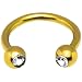 16 Gauge 5/16" Gold Titanium Horseshoe Circular Barbell