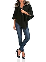 Bleu Marine Poncho (Negro)