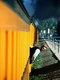 Conductor, Durango and Silverton Narrow Gauge Railway, Durango, Colorado Art Photographic Poster Print by Holger Leue, 12x16