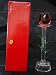 Red Glass Crystal Rose Sculpture with 3 Color LED Lights Stand; Gift for Valentine's Day and Mother Day
