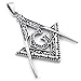 KONOV Mens Freemason Masonic Stainless Steel Pendant Necklace, Silver, 24 inch Chain