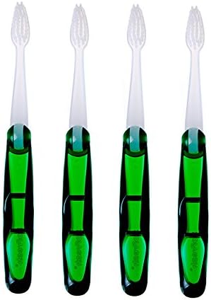 Multi-Pack - Sofresh Travel Flossing Toothbrush | Your Choice of Color (4-Pack, Green)