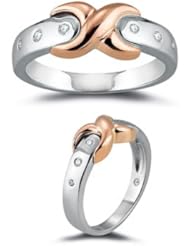 0.08 Cts Diamond Ring in 14K Two Tone Gold