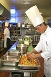 IMAGE OF Wallmonkeys Peel and Stick Wall Decals - Chef Cooking at Kitchen - 60