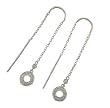 14k White Gold Diamond Thread Earrings