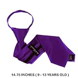 IMAGE OF B-ZIP-ADF-40 - Orchid Purple - Boys 9 - 13 years old Solid Zipper Tie