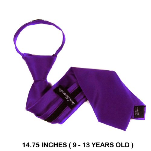 B-ZIP-ADF-40 - Orchid Purple - Boys 9 - 13 years old Solid Zipper Tie