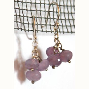 Sterling Silver Lavender Chalcedony Cluster Earrings