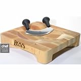 John Boos Herb Bowl with Mezzaluna Single Blade Mincer