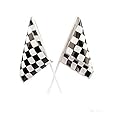 24 Party Favors RACING Nascar Race Car MINI Black White CHECKERED FLAGS