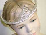 Imported Sterling Silver Tiara with Small Rhinestone for Girls to Wear for Communion or Prom
