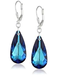 Sterling Silver Swarovski Elements Teardrop Lever Back Earrings