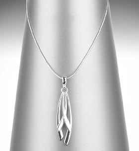 Silver Plated Twist Sticks Pendant Necklace