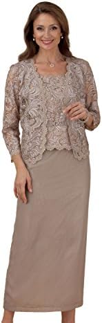 Old Pueblo Traders Women's Plus Size Three-Piece Lace Jacket Dress