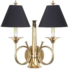 Frederick Cooper Hunting Horn Brass Plug-In Wall Sconce by Frederick Cooper